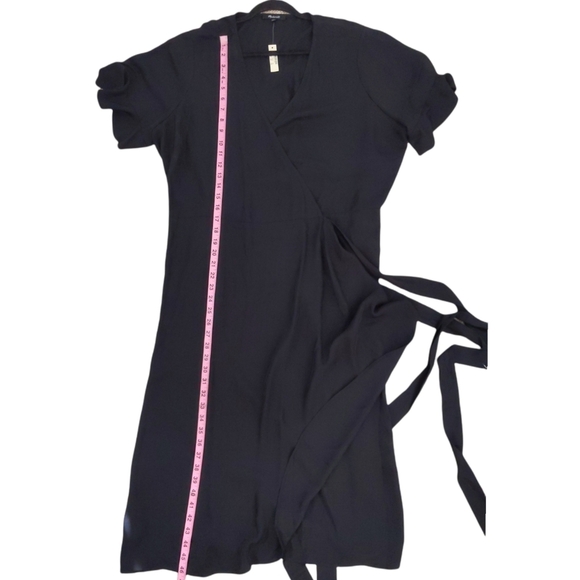 Madewell Black Ruffle Wrap Dress 3X - Picture 10 of 13